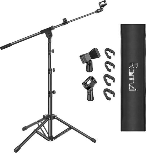 Mic Stand,6 In 1 Microphone Stand Floor Boom Mic Stand, Support Boom Gooseneck Mic Clips Tablet Phone Holder Any Combination With Mic Stand Bag in Kuwait