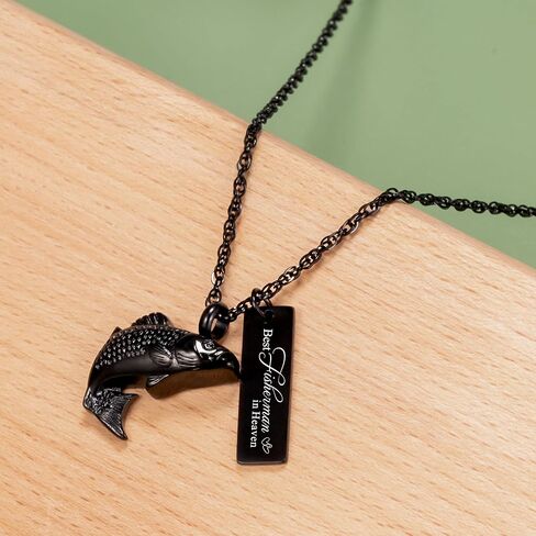 Fishing Hook Urn Necklace for Ashes Fish Memorial Keepsake Ashes Necklace Fishing Cremation Urn Necklace for Ashes Memorial Jewelry Fisherman Sympathy gift in Saudi Arabia