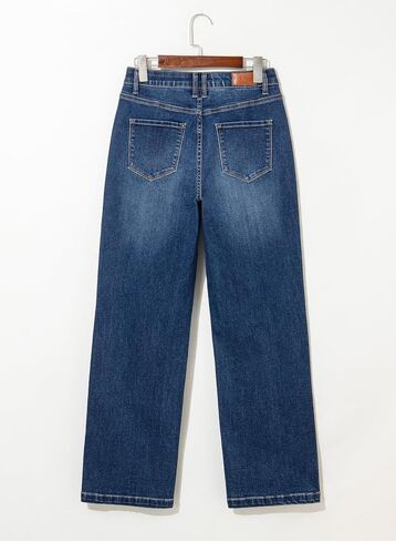 Sidefeel Women's Wide Leg Jeans High Waisted Tummy Control Stretchy Straight Leg Elastic Waist Trendy Denim Pants in Kuwait