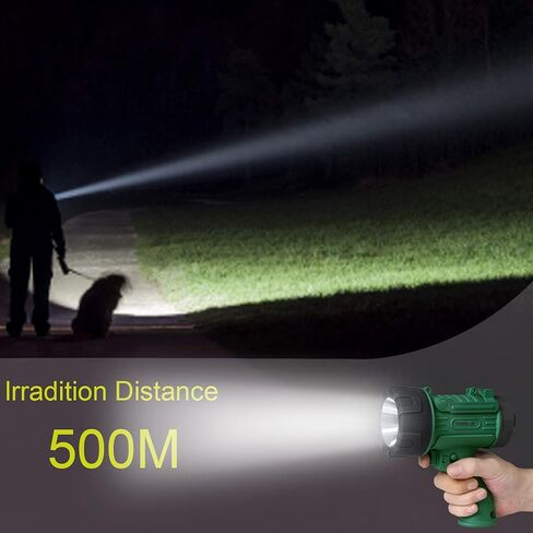 YIERBLUE Rechargeable Spotlight, Waterproof Handheld Flashlight, 200000 Lumens LED, 10000mAh Battery, IP67 Waterproof, 3 Adaptable Settings, 18W USB-C Port(champagne) in Kuwait