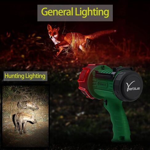 YIERBLUE Rechargeable Spotlight, Waterproof Handheld Flashlight, 200000 Lumens LED, 10000mAh Battery, IP67 Waterproof, 3 Adaptable Settings, 18W USB-C Port(champagne) in Kuwait