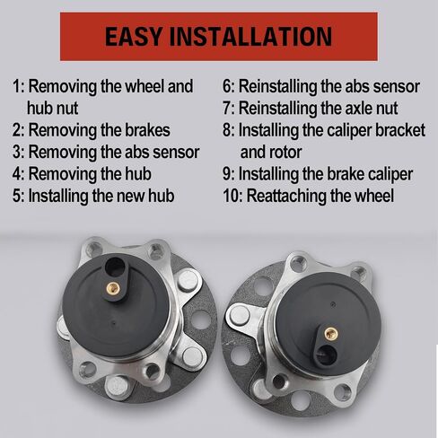 512332 2 x Rear Wheel Bearing and Hub Assembly for Jeep Compass Patriot 2007-2017 Dodge Avenger 2008-2014 Caliber 2007-2012 Chrysler 200 2011-2014 Sebring 2007-2010 5-Lug w/ABS in Saudi Arabia