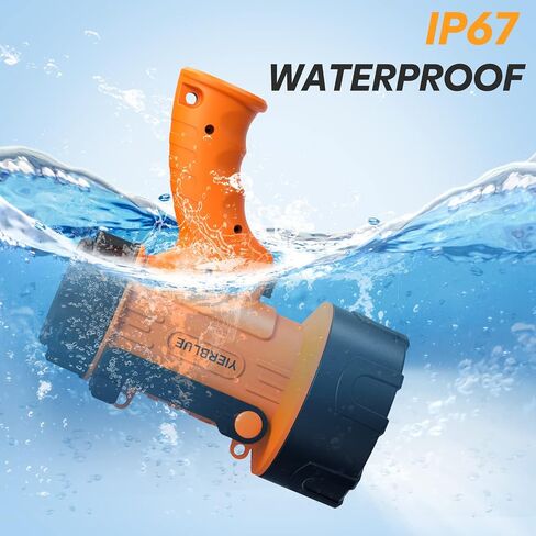 YIERBLUE Rechargeable Spotlight, Waterproof Handheld Flashlight, 200000 Lumens LED, 10000mAh Battery, IP67 Waterproof, 3 Adaptable Settings, 18W USB-C Port(champagne) in Kuwait