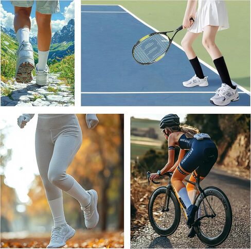 Magiarte Womens Athletic Compression Cotton Crew Socks Non Slip Design Multi Goots للنساء 3/5 أزواج in Kuwait