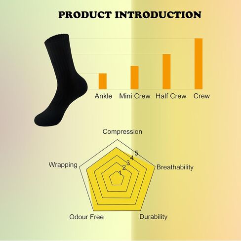 Magiarte Womens Athletic Compression Cotton Crew Socks Non Slip Design Multi Goots للنساء 3/5 أزواج in Kuwait