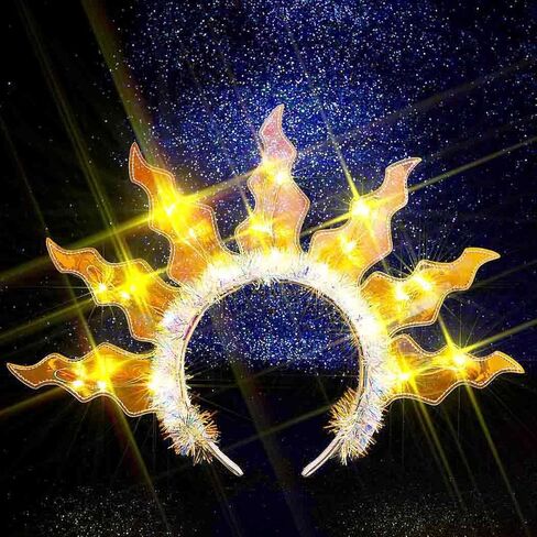 Zoestar Light Up Fire Headband Led Flame Rave Costume Festival Hair Accessories for Women in Kuwait