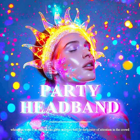 Zoestar Light Up Fire Headband Led Flame Rave Costume Festival Hair Accessories for Women in Kuwait