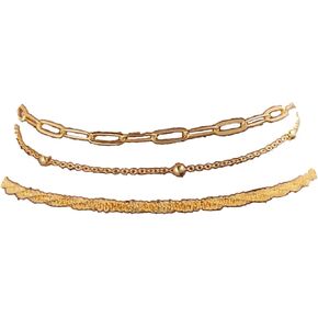 Gold Ankle Bracelets for women,14k Gold/Silver Plated Waterproof Layered Cuban Link Figaro Heart Anklet Pearl Ankle Bracelets Set for Summer Vacation Jewelry in Kuwait