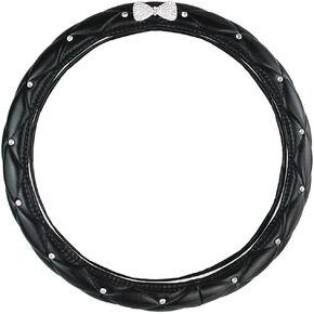 Crystal Rhinestone car Steering Wheel Cover, Bling Bling Crystal Crown Leather Non-Slip Universal 15 inch/38 cm Steering Wheel Cover (Crown) in Kuwait