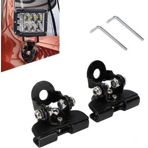 2 PCS Car Hood Light Bar Fixing Bracket, Adjustable LED Work Light Base Cushioning Metal Structure Bracket Column Mounting Holder, Universal Automobile Accessories, for Most Cars (Black)