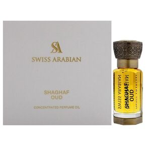 Swiss Arabian Shaghaf Oud - Luxurious Concentrated Perfume Oil - Long Lasting Artisan Perfume with Notes of Saffron, Praline, and Vanilla - 0.4 oz