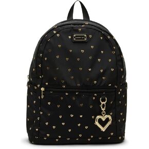 Madden Girl Women's Livvyy Backpack, Black Foil Heart, Large