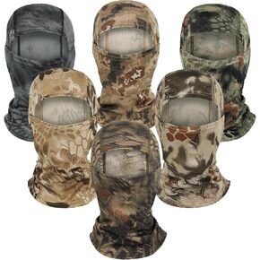6PCS Camo Face Mask Ski Mask Motorcycle Balaclava Full Face Mask Windproof UV Protection Cover Men Women Outdoor
