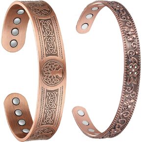 سوار النحاس Jecanori 99.99 ٪ مع 3800 مغناطيس غاوس