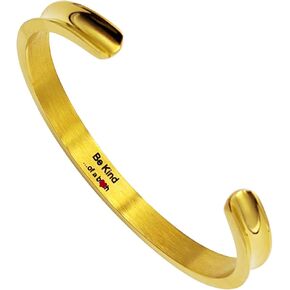 Hair Tie Bracelet for Women, Stainless Steel High Polishing Grooved Cuff Bracelet, Mom Bracelet, Be Kind of A B Bracelet, To My Mom Gift, Best Friend Gift For BBF, Valentine's Day Gift