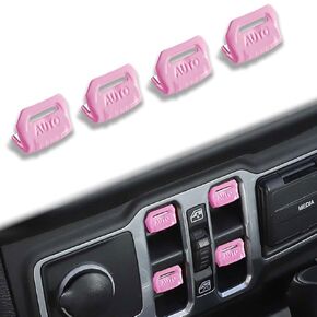 4PCS Metal Window Switch Button Covers Window Switch Knob Trim Protector Compatible with Jeep Wrangler JL JLU 2018-2025 Gladiator JT 2020-2025 Trim Interior Accessories (Silver)