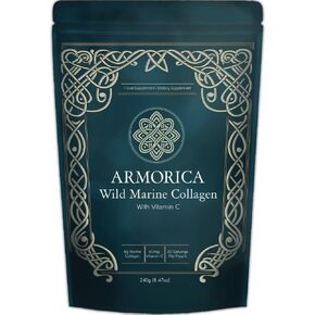 Marine Collagen Powder with Vitamin C – Hydrolyzed for Optimal Absorption | Unflavored & Easily Dissolves | Non-GMO & Microplastic Tested | Skin, Hair & Joint Support | 240g (30 Servings)