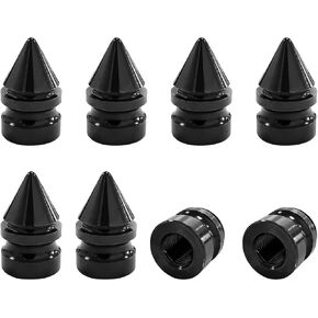 4 PCS Car Tire Valve Caps, Aluminum Alloy Spiked Tire Wheel Valve Stem Caps, Tire Valve Dust Cover Decoration for Car Truck Bicycle Motorcycle, Universal Car Accessories (Red, 4 PCS)