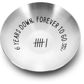 6th Anniversary Iron Gifts for Her Him Couple Gifts Ideas 6 Year Anniversary Iron Gifts 4" Ring Holder Dish Jewelry Tray Wedding Gifts for Wife Husband Christmas Valentines Birthday Gift for Women