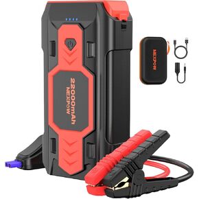 NEXPOW 2500A Peak Car Battery Jump Starter (Up to 8.0L Gas/8L Diesel Engines), 12V Auto Car Battery Booster Pack, Portable Jump Box with USB Quick Charge 3.0 and LED Light Red Blue Warning