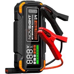 NOVSIGHT Car Battery Jump Starter - 5000A Portable Battery Jumper (12.0L Gas/10.0L Diesel) 12V Car Starter Jump Box with USB Type-C Quick Charge, Bulit-in Charge 3 Modes, Dual Color Lights(Orange)