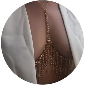 Sexy Crystal Multi-layer Tassel Bra Chain Bikini Rhinestone Bra Body Accessories Jewelry Festivel Rave Lingerie Chain Harness Summer Chest Bracket Chain for Women