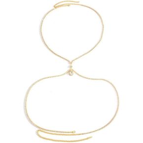 Body Chain Large zircon Chest Chain Shiny Sexy Fashion Body Jewelry for Women
