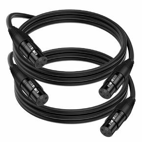 كابل Seefeful XLR ذكر إلى ذكر، كابل ميكروفون 3 دبوس ذكر إلى ذكر مع نحاس خالي من الأكسجين 6 بوصة 2pack