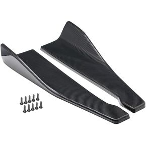 Pair of Car Rear Bumper Lip Diffuser Splitter, Universal Side Skirt Spoiler,Wrap Angle Protector,Bumper Lip Body Kit (Black)