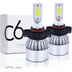 2PCS H8/H9/H11/9006/9005/H7/H4/H13/9007/9004 Car LED Light, 6000K 3800LM Super Bright High and Low Beam Bulb C6 LED Fog Light Headlight Bulb Replacement, Plug & Play, Car/trucks (9006/9012/HB4)