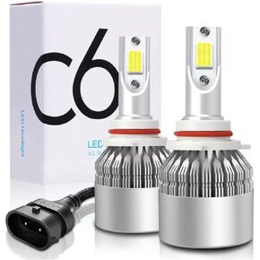 2PCS H8/H9/H11/9006/9005/H7/H4/H13/9007/9004 Car LED Light, 6000K 3800LM Super Bright High and Low Beam Bulb C6 LED Fog Light Headlight Bulb Replacement, Plug & Play, Car/trucks (9006/9012/HB4) in Kuwait
