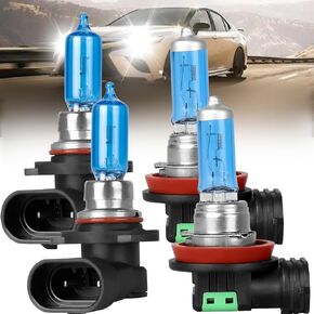 Fit for Toyota Camry 2007-2018 Halogen Headlight Bulbs,9005/HB3 High Beam + H11 Low Beam Halogen Headlight Bulbs Headlamp Replcement Bulb Kit,Plug and Play,Bright White,Pack of 4