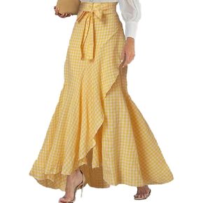 سومثرون للسيدات غير الرسمي المنقوش حورية البحر Maxi Skirt Tie Tie Cnot Wrat