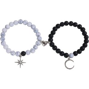 Sun and Moon Friendship Bracelets Matching Bracelets for Couples Cute Handmade Beaded BFF Bracelets for 2 Bracelets Fashion Charm Womens Bracelets Jewelry Gifts