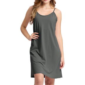 BAMBOO COOL Womens Chemise Sleepshirts with Adjustable Spaghetti Strap Homewear Soft Tank Nightgown