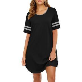 Ekouaer Cotton Nightgowns for Women Short Sleeve Night Shirts for Sleeping Pullover Sleepshirt Soft Nightdress