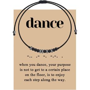 MAOFAED Dance Morse Code Bracelet For Men Women Dancer Gift Dance Lover Gift Dance Teacher Gift Morse Code Jewelry