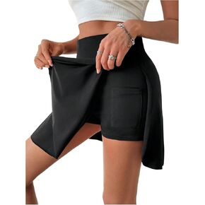 SweatyRocks Women's Elastic Waist Shorts Trendy with Pockets Casual
