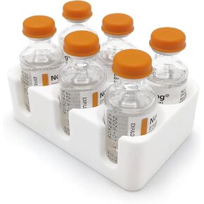 Insulin Vial Holder and Organizer for Refrigerator Storage or Travel, Diabetic Care and Space Saving Solution, Holds 6 Standard 10 mL Vials for Typical Insulin Like Novolog or Humalog