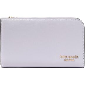 kate spade new york Devin Saffiano Leather Medium Bifold Wallet, Lavender Cream