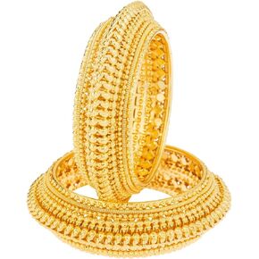 Efulgenz Indian Bangles for Women Traditional Bridal Bracelet Kada Bangles Set Bollywood Wedding Bracelet Bangle Jewelry for Women (2 Pcs)