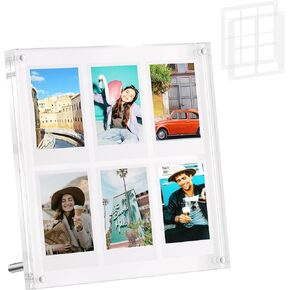 Instax Frame for Fujifilm Instax Mini/Square Film, Polaroid Frame for Instant Photos, 2x3 Mini Picture Display, Polaroid Picture Holder, Acrylic Floating Collage Photo Display for DIY Pressed Flower