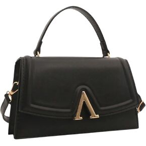 Verdusa Women's Leopard Print PU Leather Shoulder Handbags Pressed Flap Square Crossbody Bag