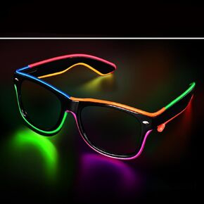 5 Pack Led Light Up Glasses Multi-Color - Glow in The Dark Neon Party Supplies for Mardi Gras, Raves, Christmas,New year,Halloween & More Fit for Adult | 3 Lighting Modes