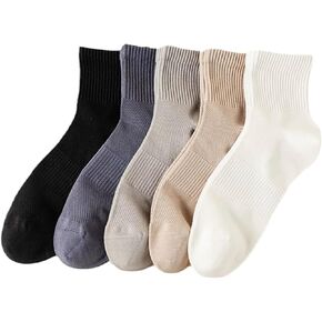 5 Pairs Cotton Athletic Socks for Men/Women,Moisture-Wicking Ankle Socks, Running Hiking Travel Odor Resistant Cushioned Arch Support, Breathable Running Socks
