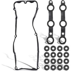 11129070990 Engine Valve Cover Gasket Kits with Grommet Seals for BMW 323CI 323I 323IS 325CI 325I 325XI 328CI 328I 328IS 330CI 330I 330XI 525I 528I 530I X5 Z3