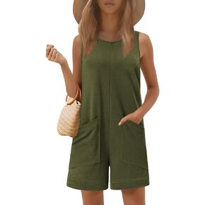 Ekouaer Womens Romper Summer Summer Supless Suils Summs Shorts مع الجيب 2025