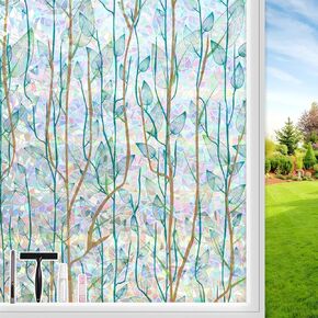 Kromapolis Window Film Window Window Film 3D ملصق نافذة زجاجية ملصقات ثابتة ثابتة أشعة الشمس التي تحجب الأشعة فوق البنفسجية للتحكم في حرارة الباب الزجاجي ، غير ملصق (17.5 × 78.7 بوصة)