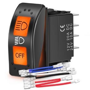 Nilight UTV Meadlight Rocker Switch On Off 8 Pin Toggle Switchs مع Light Backlit Light 12V 24V مع الأسلاك الطائر التي تم تعيينها لـ Can-Am Maverick X3 Deverender Maverick Trail و Sport 710004492
