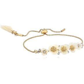 Lonna & Lilly Women's Bracelet Flower Slider - Gold Tone/White ، حجم واحد